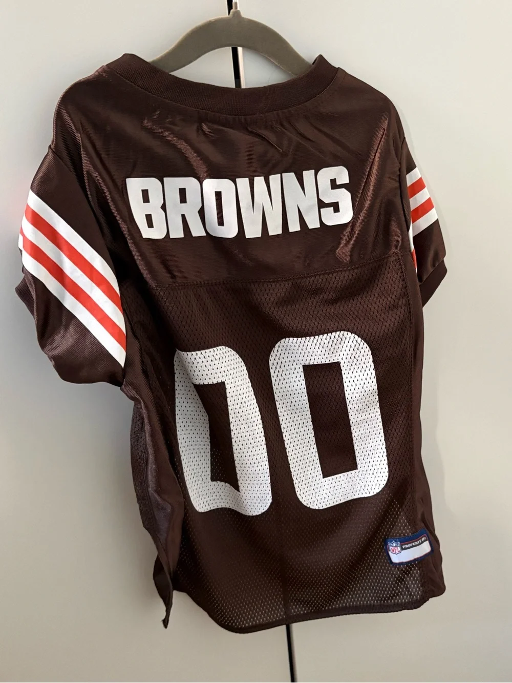 NFL Cleveland Browns dog large Brown Jersey with Orange & White Stripes
